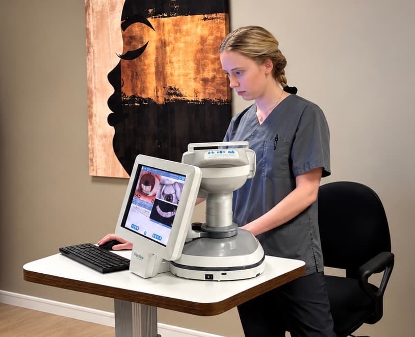 Tear film analysis during dry eye assessment at X-Vision